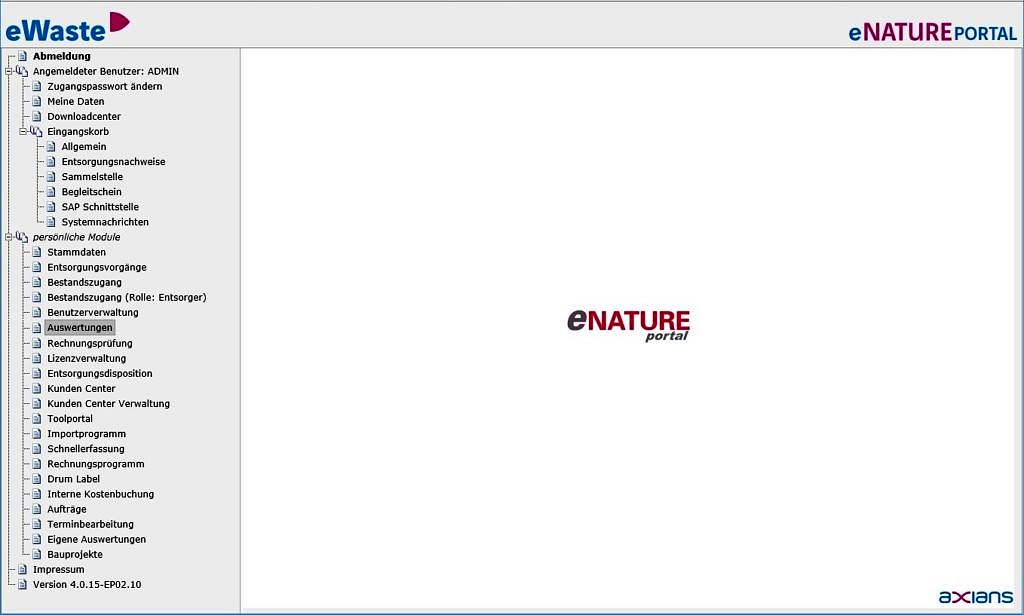 Modulübersicht eNATUREportal