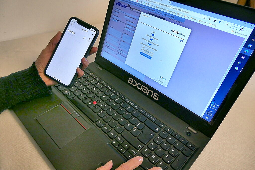Axians eWaste führt die elektronische Fernsignatur ein und kombiniert diese mit eANVweblink