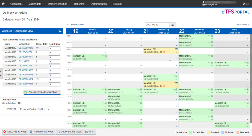 Screenshot unserer Lösung
