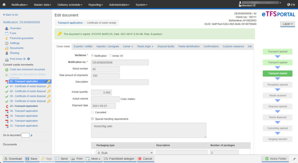 Screenshot unserer Lösung