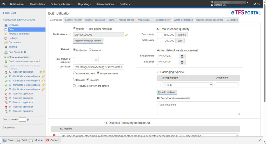 Screenshot unserer Lösung